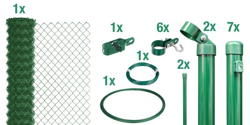 Clôture grillagée GAH Alberts en kit complet, à bétonner, H : 100 cm, L : 15 m, vert, 633226