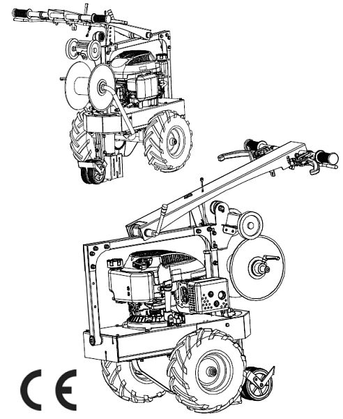 Machine de pose de câbles LUMAG avec moteur à essence, KVM500