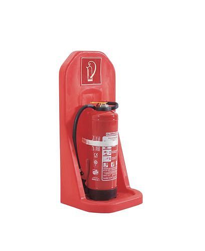 Support mural pour extincteur DENIOS pour 1 bouteille, rouge, 169-985