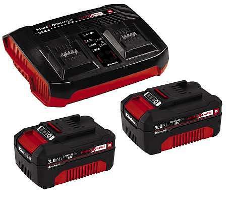 Kit de démarrage Einhell PXC 2x 3.0Ah et kit de chargeur double, 4512083