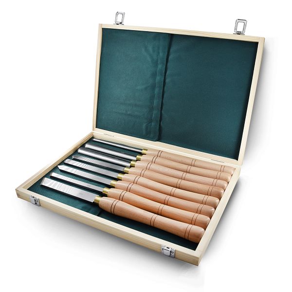 Outils de tournage BAMATO HSS 8 pièces en coffret bois, WLHSS8TLG